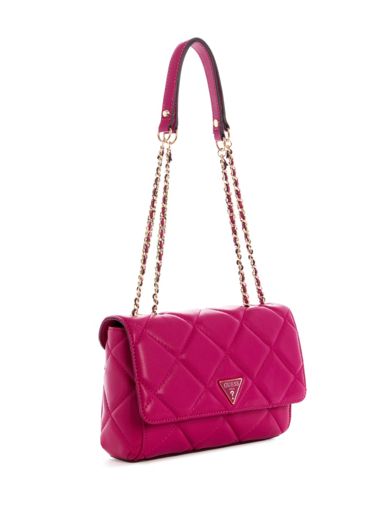 Fuchsia Women's Guess Cessily Quilted Convertible Crossbody Bags | 8309672-OT