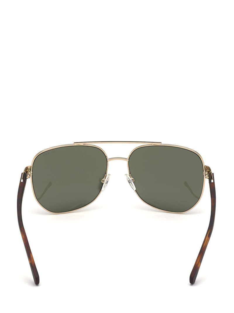 Gold / Green Men's Guess Marlon Navigator Sunglasses | 1805764-OZ