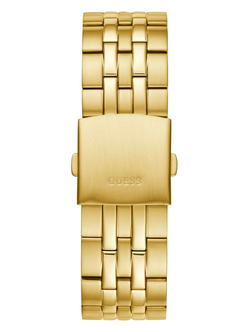 Gold Men's Guess Gold-Tone And Green Sport Watches | 8206197-ZJ