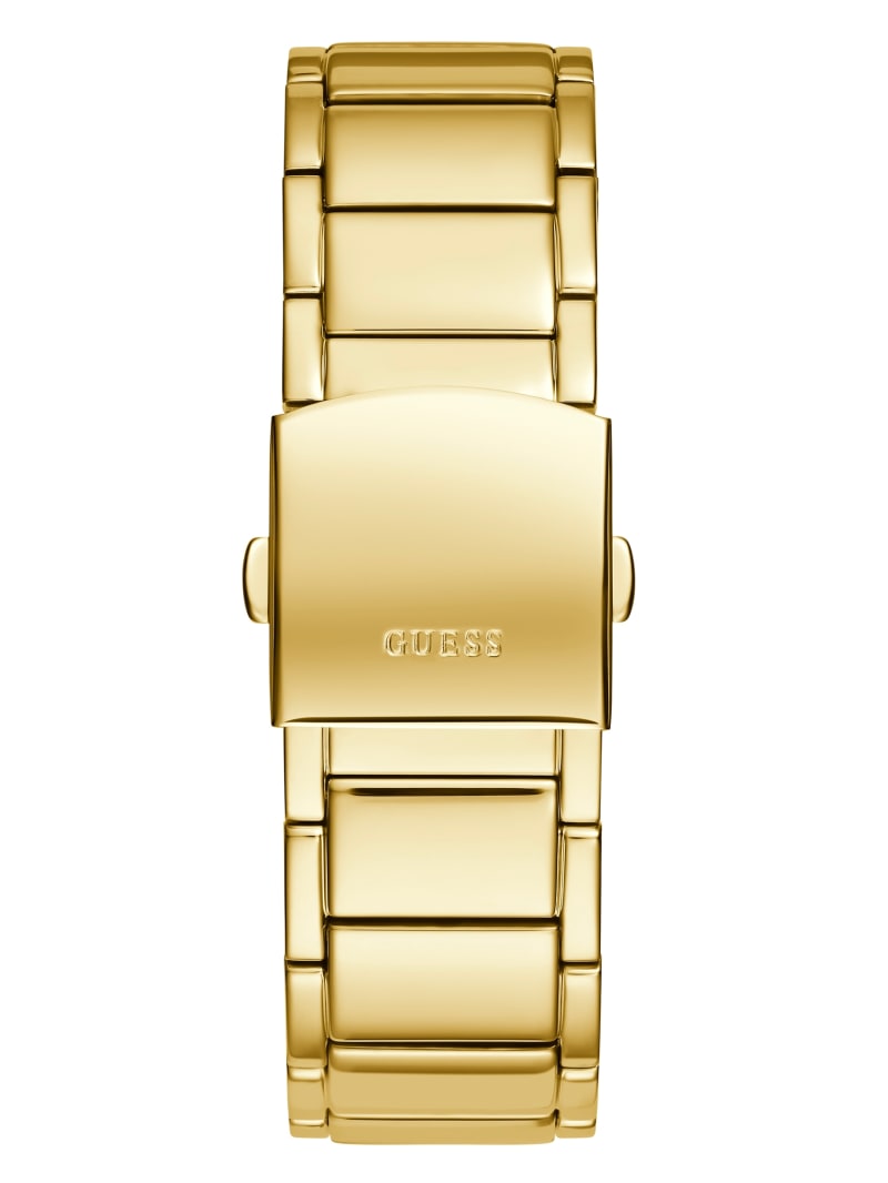 Gold Men's Guess Gold-Tone Barrel Analog Watches | 2934605-WT