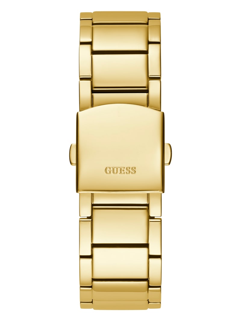 Gold Men's Guess Gold-Tone Exposed Dial Analog Watches | 5847169-YK