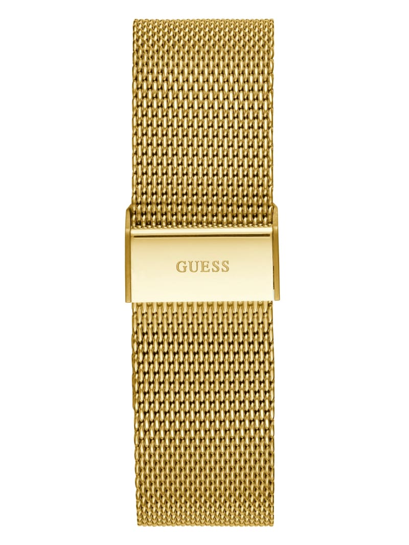 Gold Men's Guess Gold-Tone Mesh Multifunctional Watches | 3274860-KJ