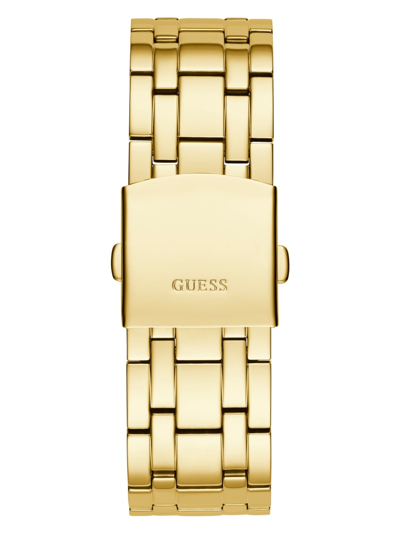 Gold Men's Guess Gold-Tone Rhinestone Multifunction Watches | 5691408-EP