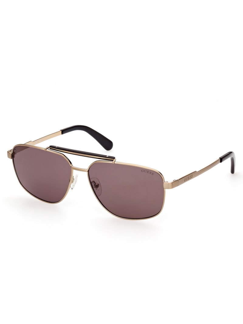 Gold Men's Guess Navigator Sunglasses | 6938741-TA