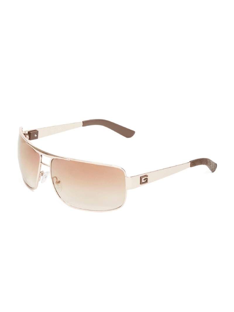 Gold Men's Guess Ron Navigator Sunglasses | 2047389-TS