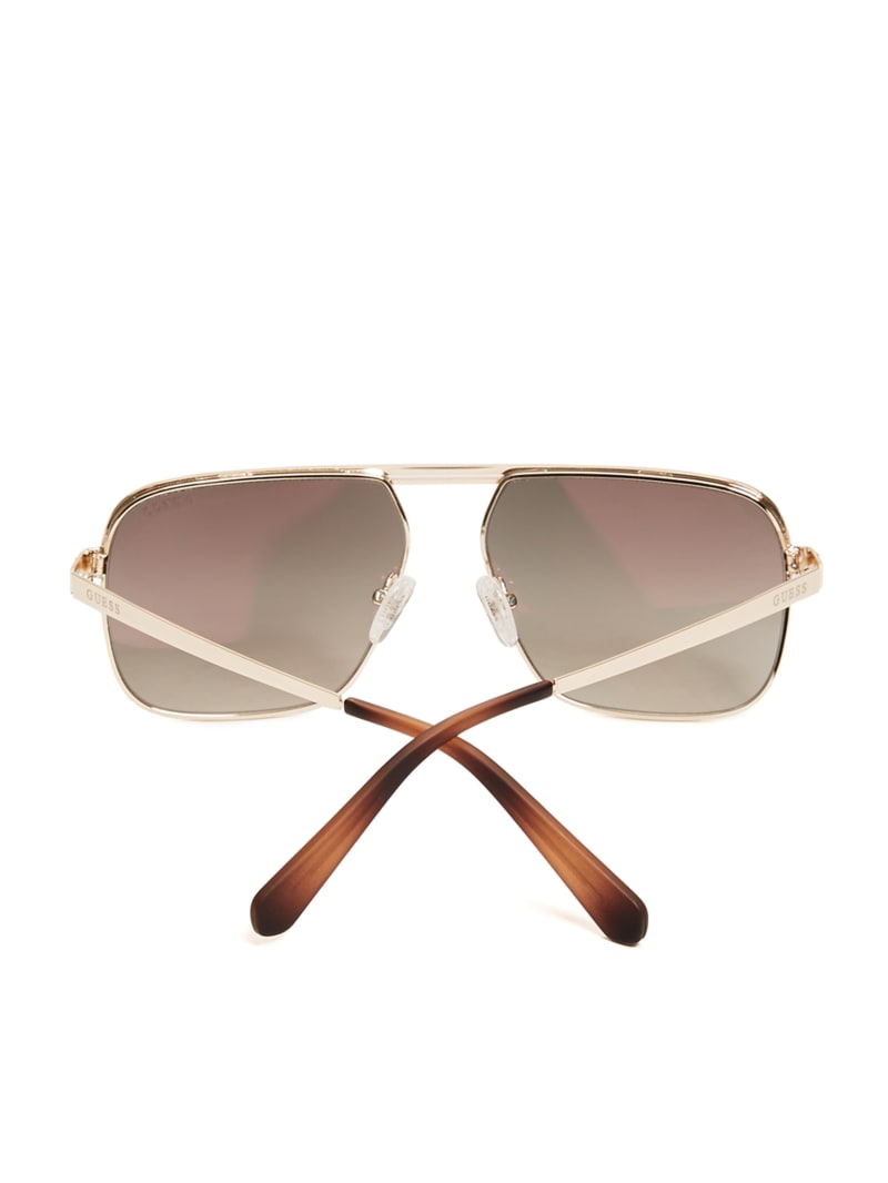 Gold Men's Guess Top Bar Aviator Sunglasses | 2793684-HX