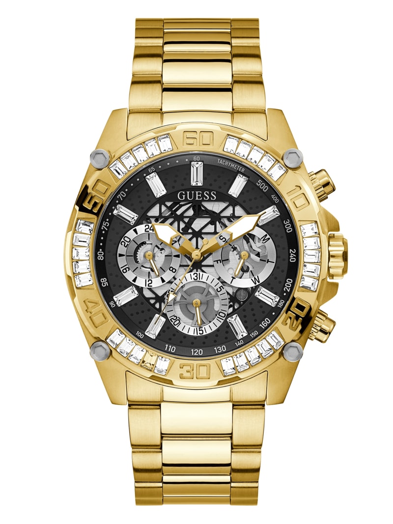 Gold Men\'s Guess and Gold-Tone Multifunction Watches | 2819706-OS