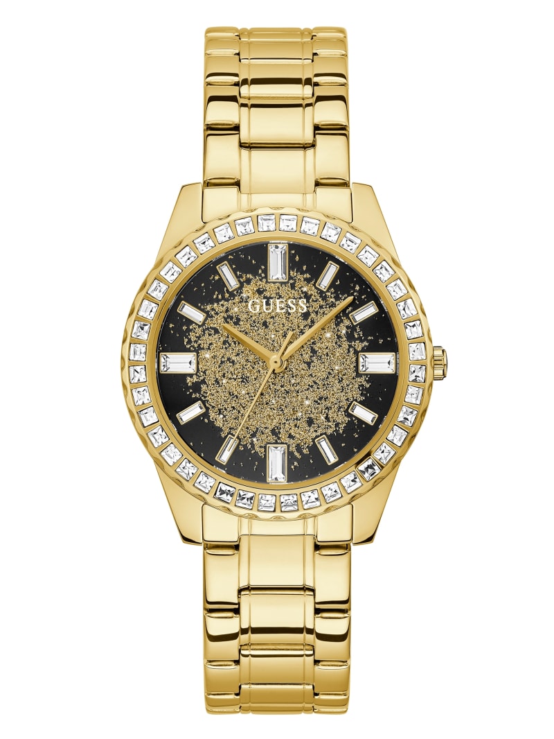 Gold Women\'s Guess Gold-Tone Crystal Analog Watches | 9768413-TU