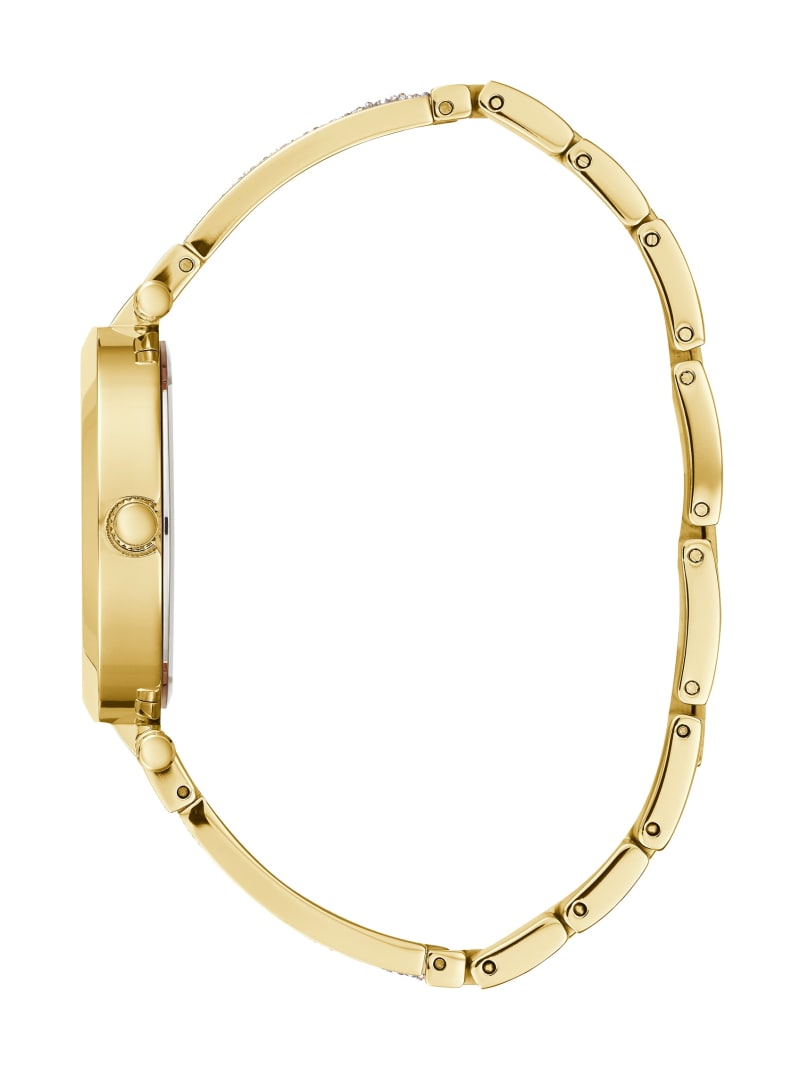 Gold Women's Guess Gold-Tone Crystal Bangle Analog Watches | 0368927-OC