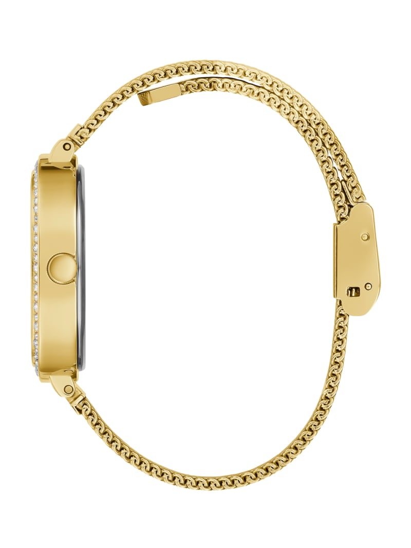 Gold Women's Guess Gold-Tone Mesh Analog Watches | 1047986-HQ