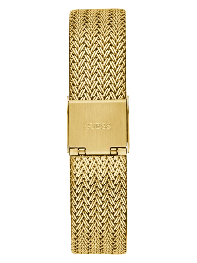 Gold Women's Guess Gold-Tone Mesh Analog Watches | 6859420-PX