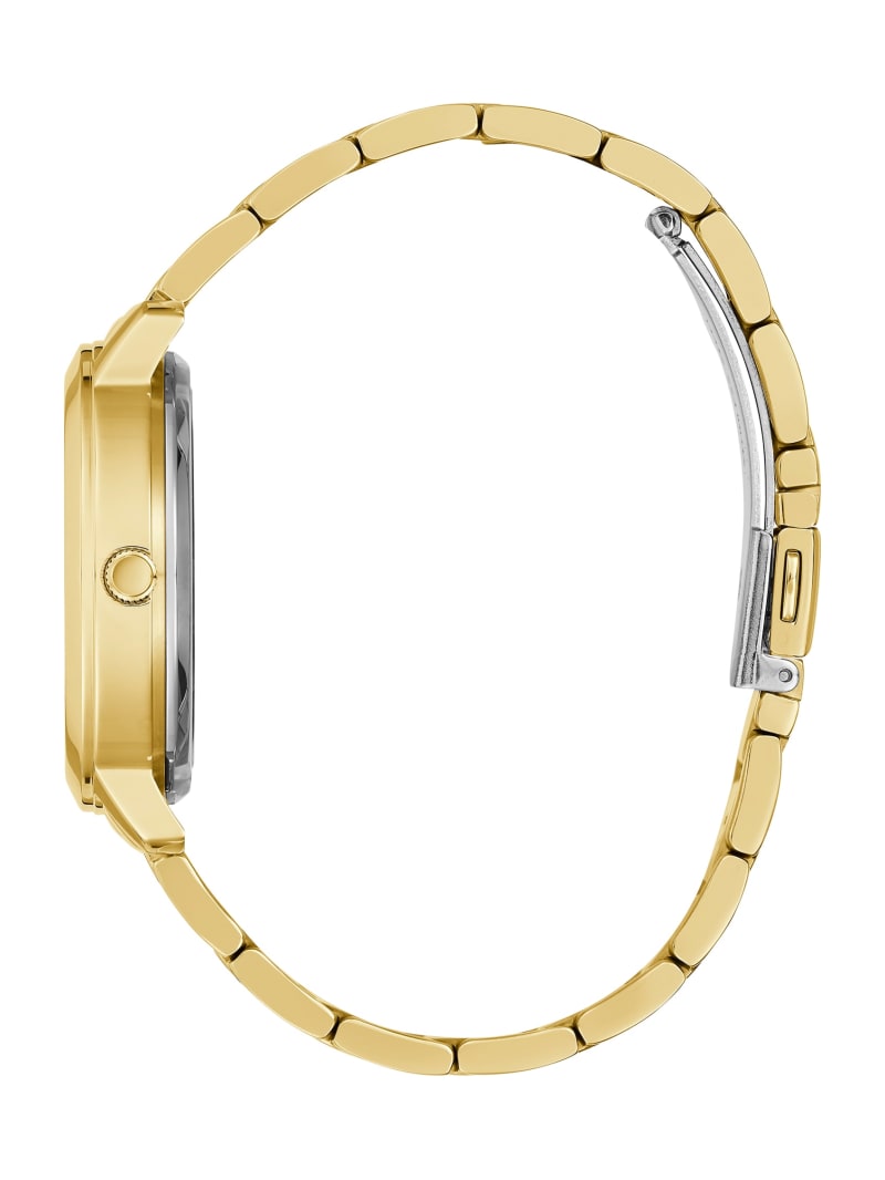 Gold Women's Guess Gold-Tone Quattro G Clear Analog Watches | 6098271-ME