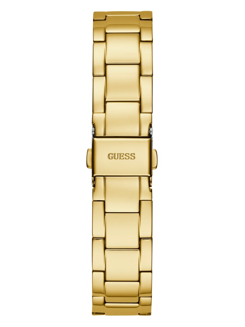 Gold Women's Guess Gold-Tone Quattro G Clear Analog Watches | 6098271-ME