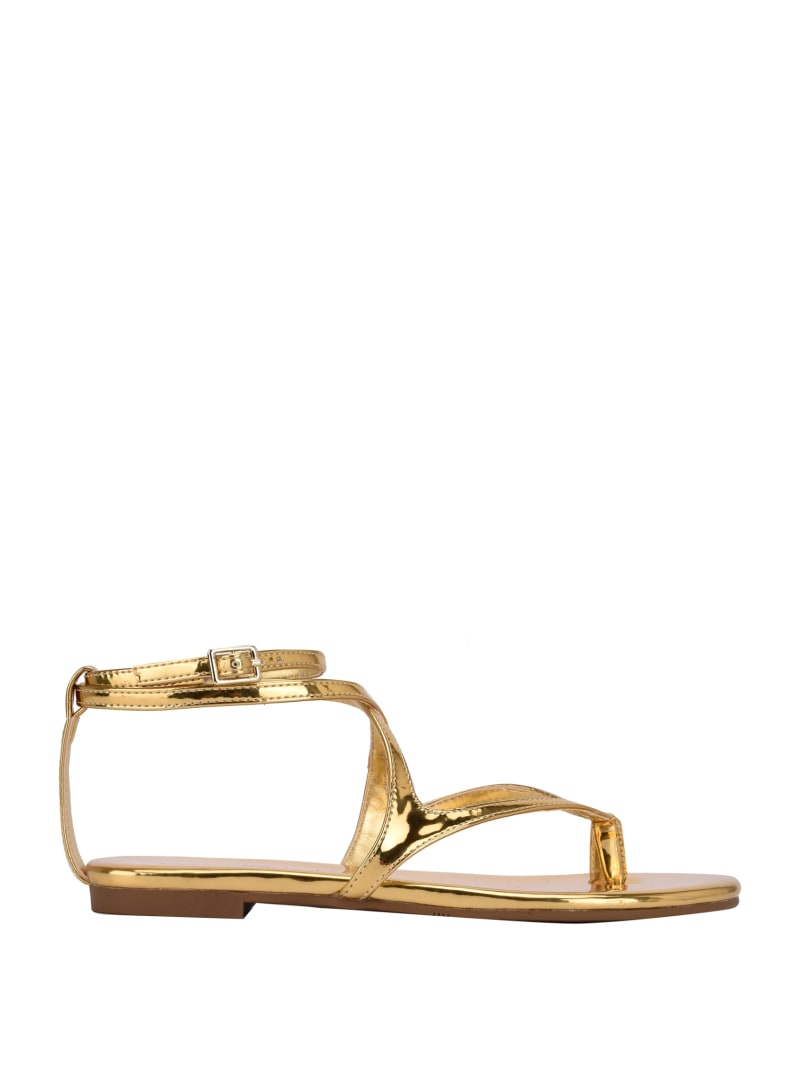 Gold Women's Guess Nalanie Strappy Sandals | 1549386-BU