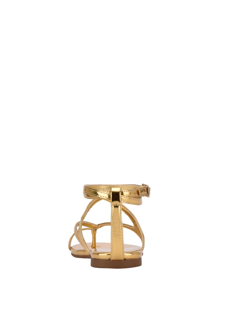 Gold Women's Guess Nalanie Strappy Sandals | 1549386-BU