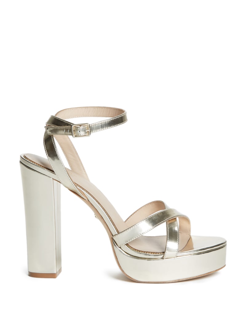 Gold Women's Guess Saint Platform Sandals | 7932501-RX