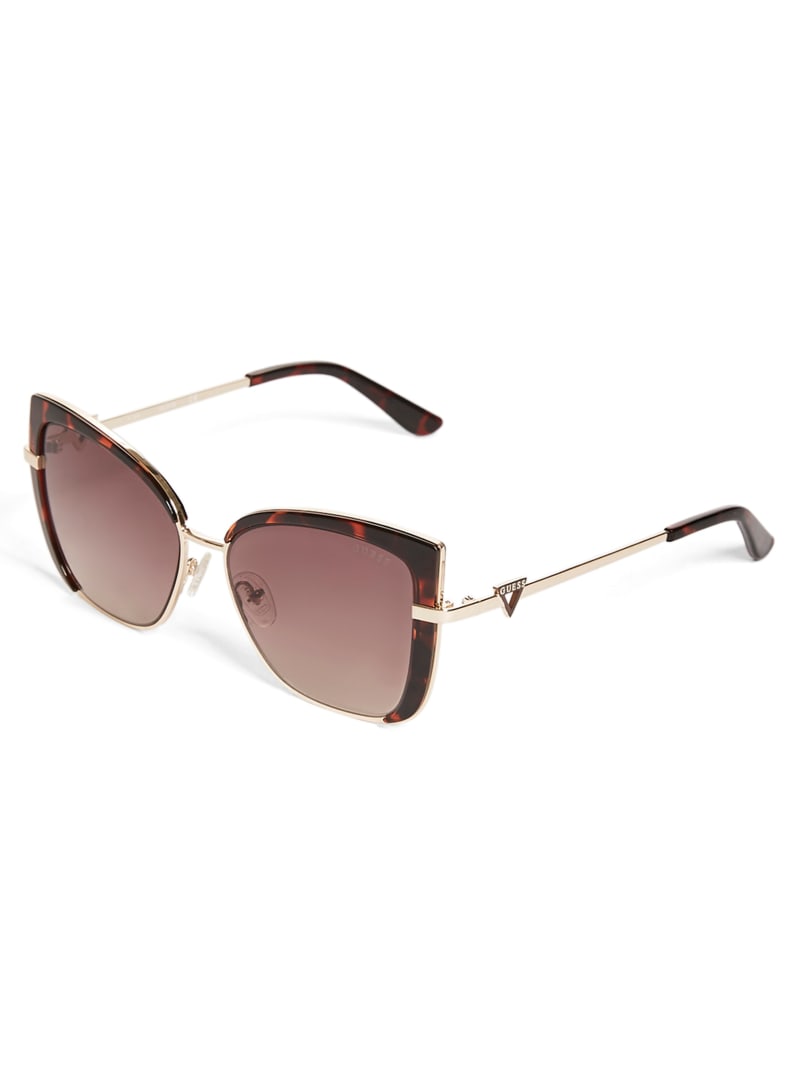 Gold Women's Guess Tinted Cat-Eye Sunglasses | 9837654-CP