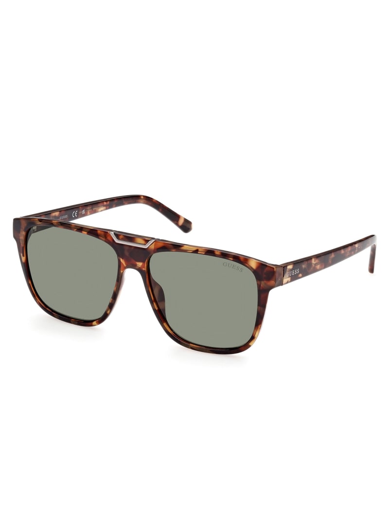 Green Men's Guess Aviator Sunglasses | 6172538-PR