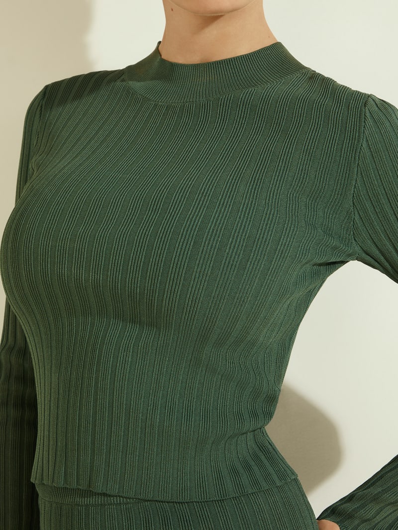 Green Women's Guess Caren Ribbed Sweaters | 3267580-MX