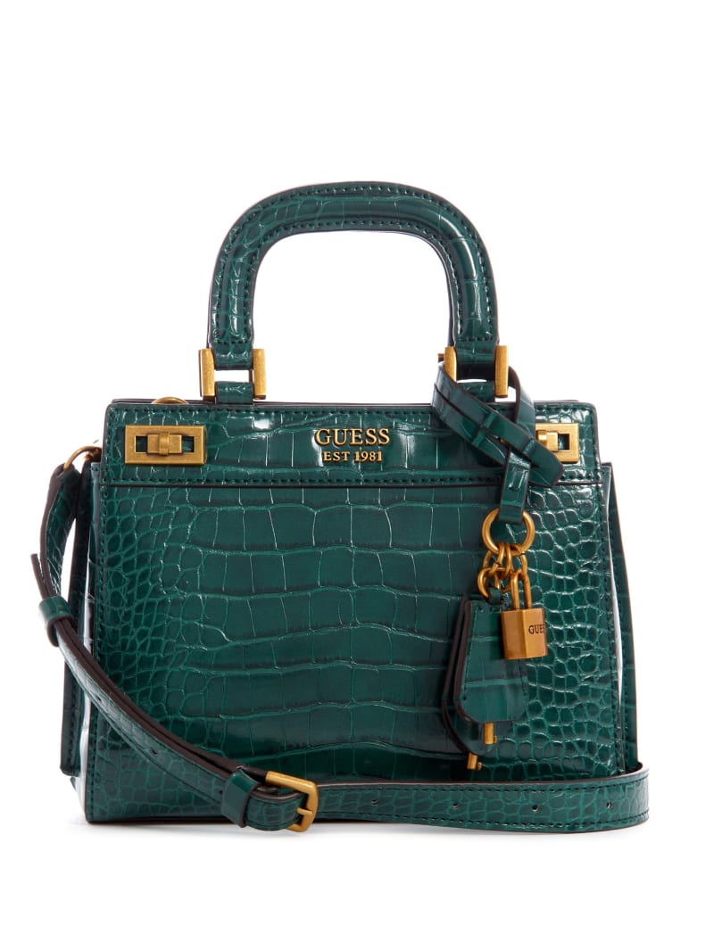 Green Women\'s Guess Katey Satchel Bags | 7420896-HJ