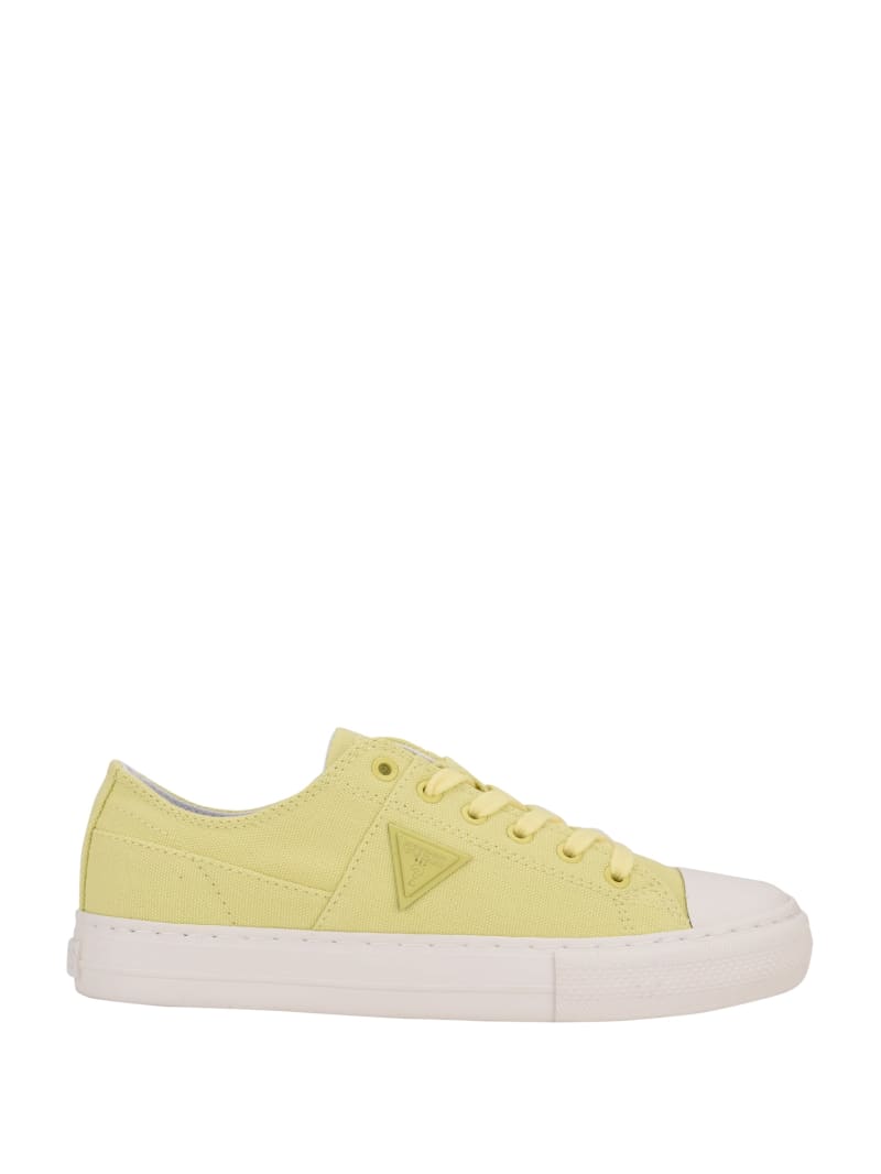 Green Women's Guess Pranze Low-Top Canvas Sneakers | 1069284-LB