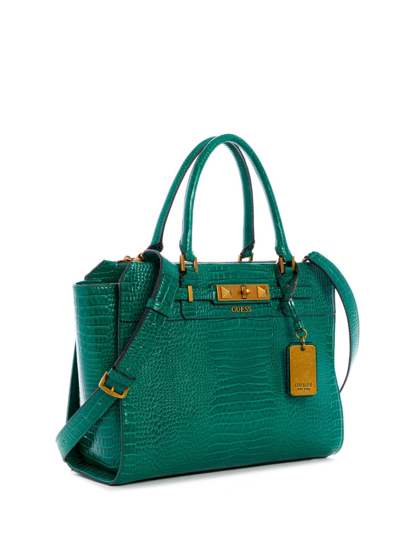 Green Women's Guess Raffie Carryall Tote Bags | 5014738-VS