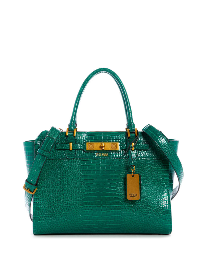 Green Women\'s Guess Raffie Carryall Tote Bags | 5014738-VS