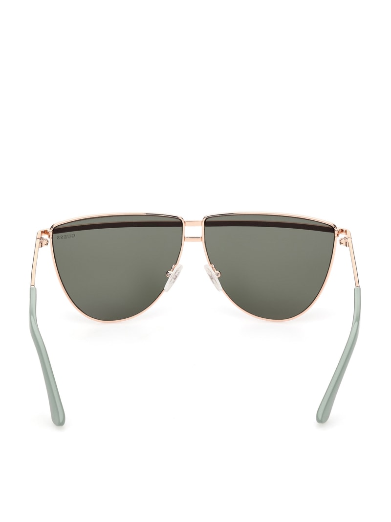 Green Women's Guess Top Bar Aviator Sunglasses | 6530874-OU