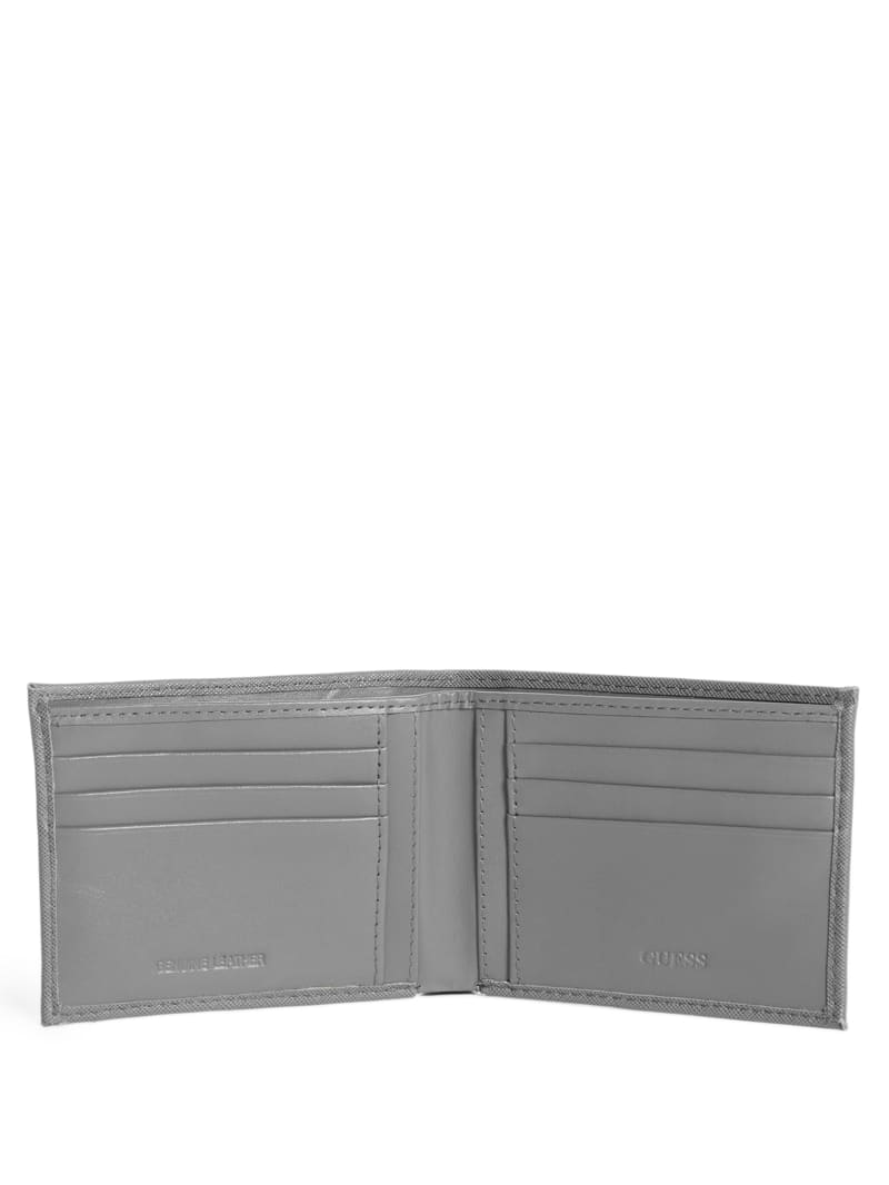 Grey Men's Guess Certosa Leather Billfold Bags | 2831705-BL