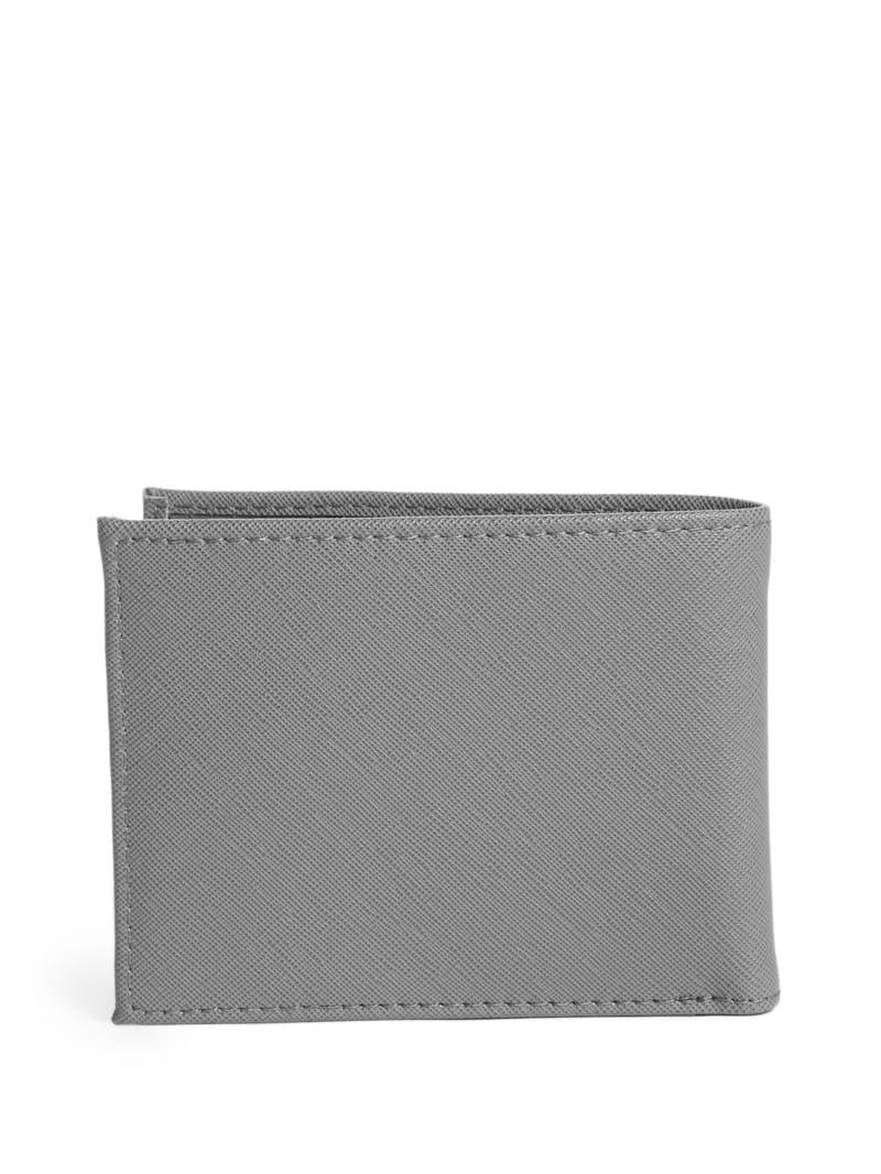 Grey Men's Guess Certosa Leather Billfold Bags | 2831705-BL