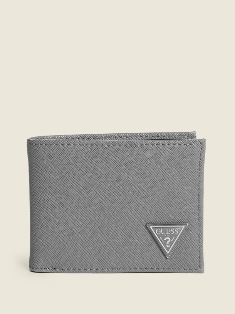 Grey Men\'s Guess Certosa Leather Billfold Bags | 2831705-BL