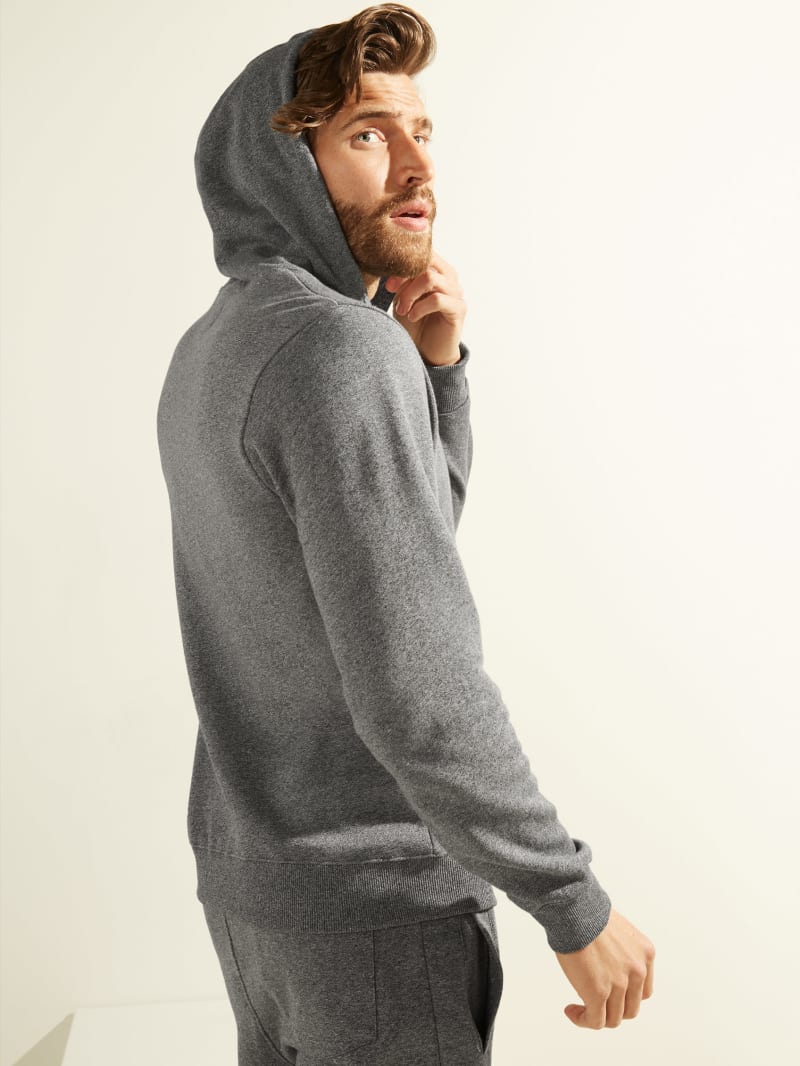 Grey Men's Guess Eco Roy Embroidered Logo Hoodie | 0418732-FA