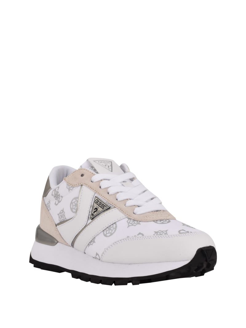 Grey Men\'s Guess Samsin Logo Print Sneakers | 0564972-CL