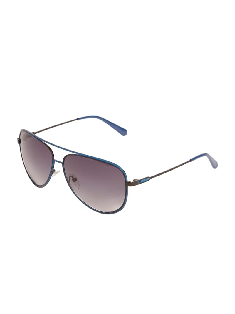 Grey Men's Guess Wesley Metal Aviator Sunglasses | 8741536-YO