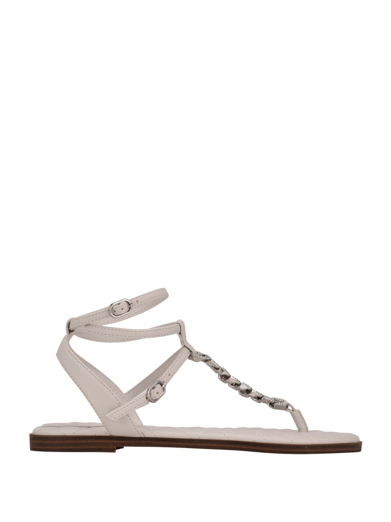 Grey Women's Guess Brighti Chain T-Strap Sandals | 7264813-BD