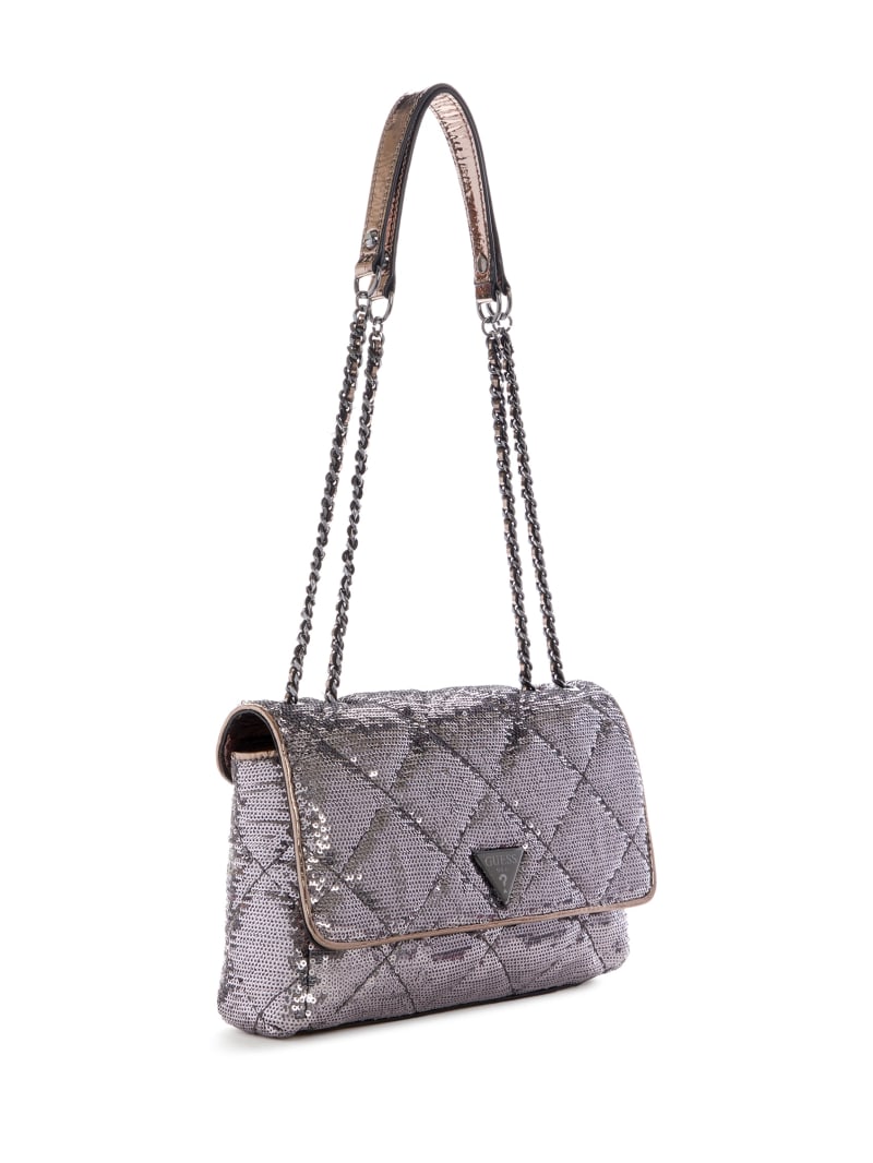 Grey Women's Guess Cessily Sequins Convertible Crossbody Bags | 9750814-WD