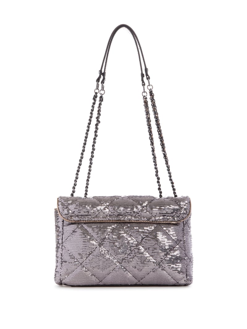 Grey Women's Guess Cessily Sequins Convertible Crossbody Bags | 9750814-WD