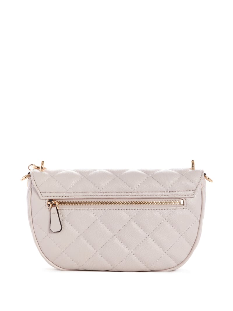 Grey Women's Guess Gillian Quilted Flap Crossbody Bags | 7602341-ES