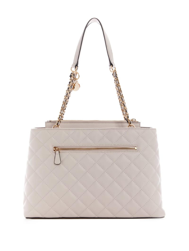 Grey Women's Guess Gillian Quilted High Society Satchel Bags | 7921650-BO