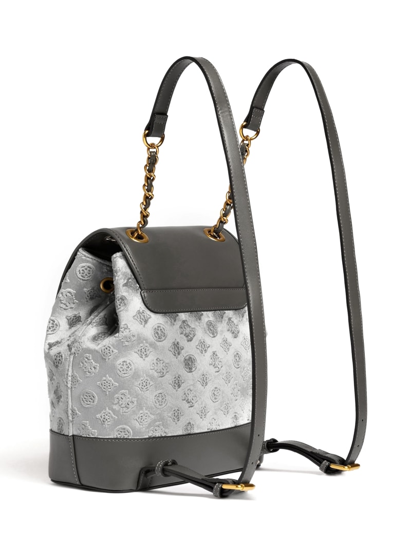 Grey Women's Guess Kimi Velvet Backpacks | 2830179-BE