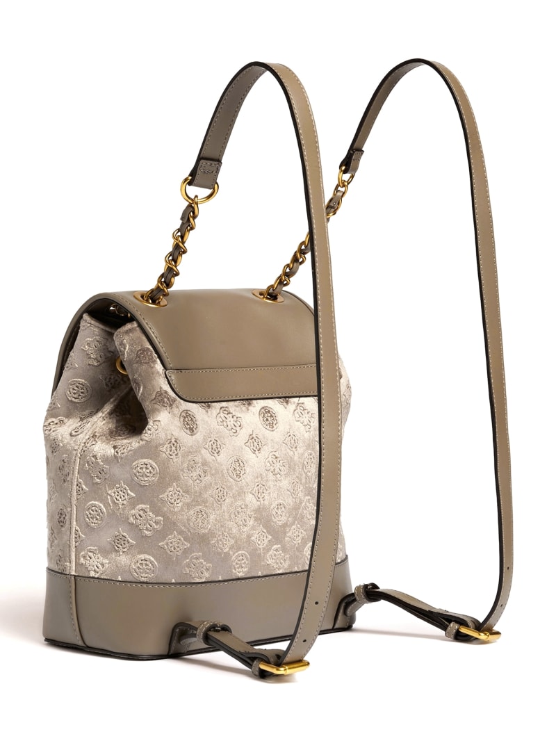 Grey Women's Guess Kimi Velvet Backpacks | 7834960-TS