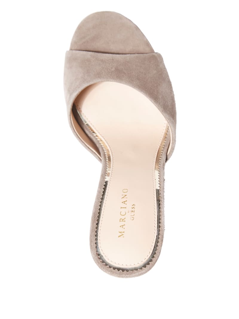 Grey Women's Guess Manasa Suede Sandals | 4162938-GF