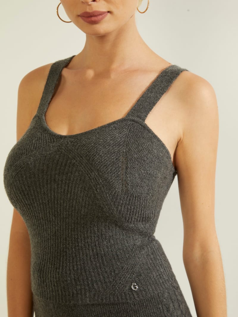 Grey Women's Guess Serena Ribbed Tank Sweaters | 1893625-UT