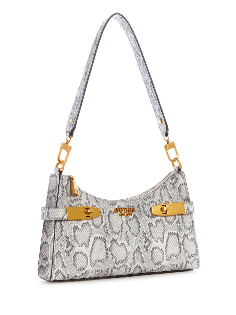 Grey Women's Guess Zadie Python Shoulder Bags | 7238169-ON