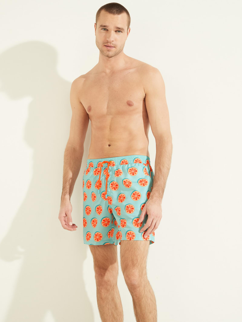 Lemon Men's Guess Citrus Woven Swim Trunks Swimwear | 5740926-SH