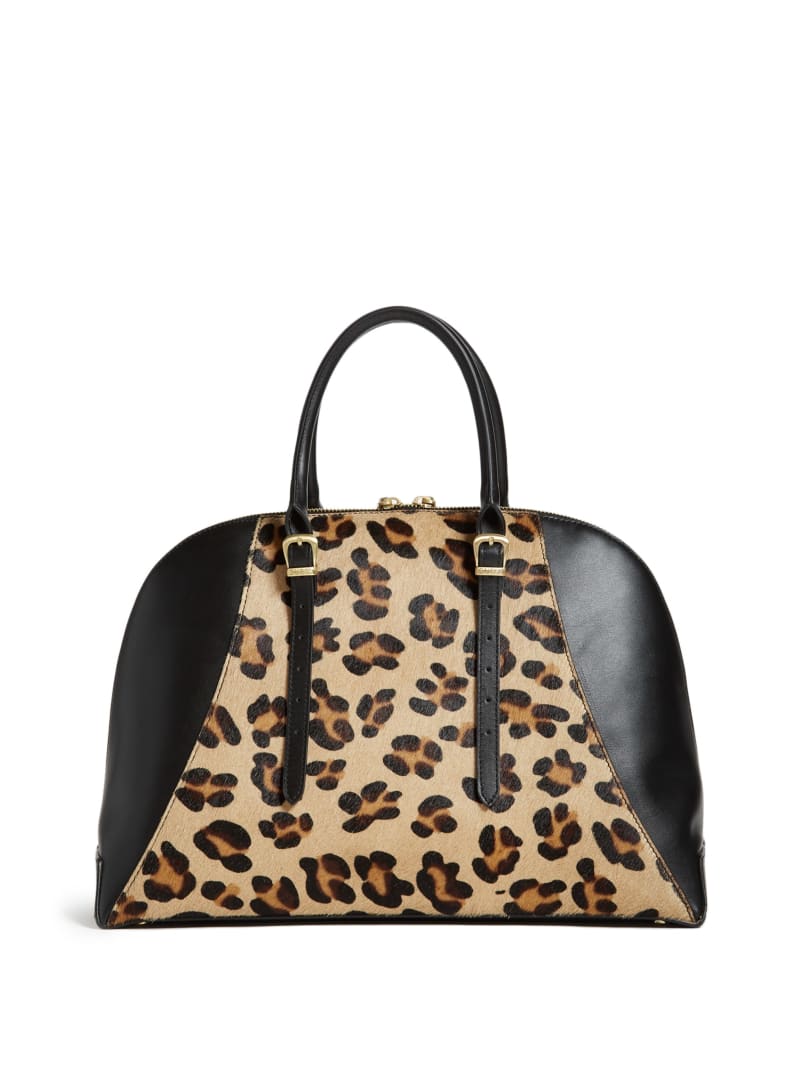 Leopard Women's Guess Lady Luxe Leather Dome Tote Bags | 5073921-NQ