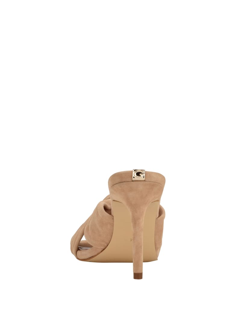 Light Beige Women's Guess Daiva Knotted Heels | 1084375-ZN