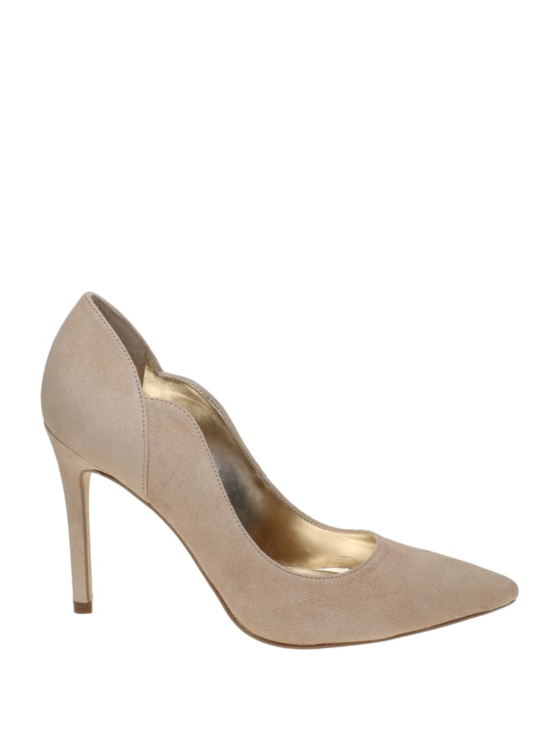 Light Beige Women's Guess Faida Scallopeds Heels | 3596817-AN