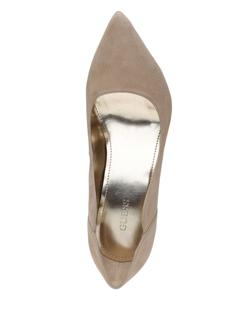 Light Beige Women's Guess Faida Scallopeds Heels | 3596817-AN