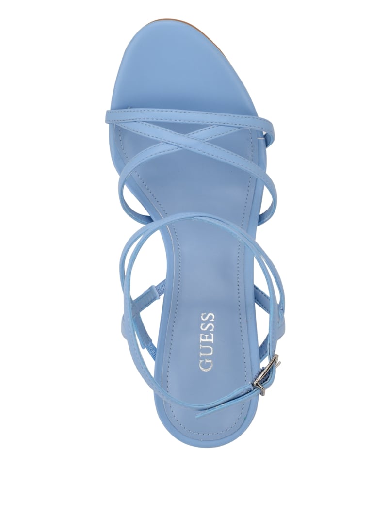 Light Blue Women's Guess Fumi Strappy Heels | 8201437-GF